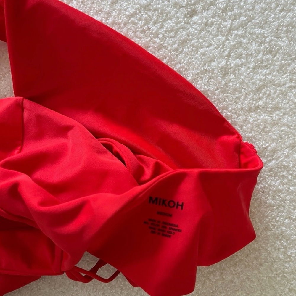 Mikoh Red Deep V One-Piece Swimsuit - Picture 4 of 4